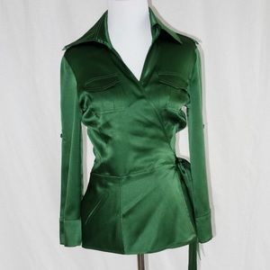 DVF Diane von Furstenberg silk wrap blouse Size 2